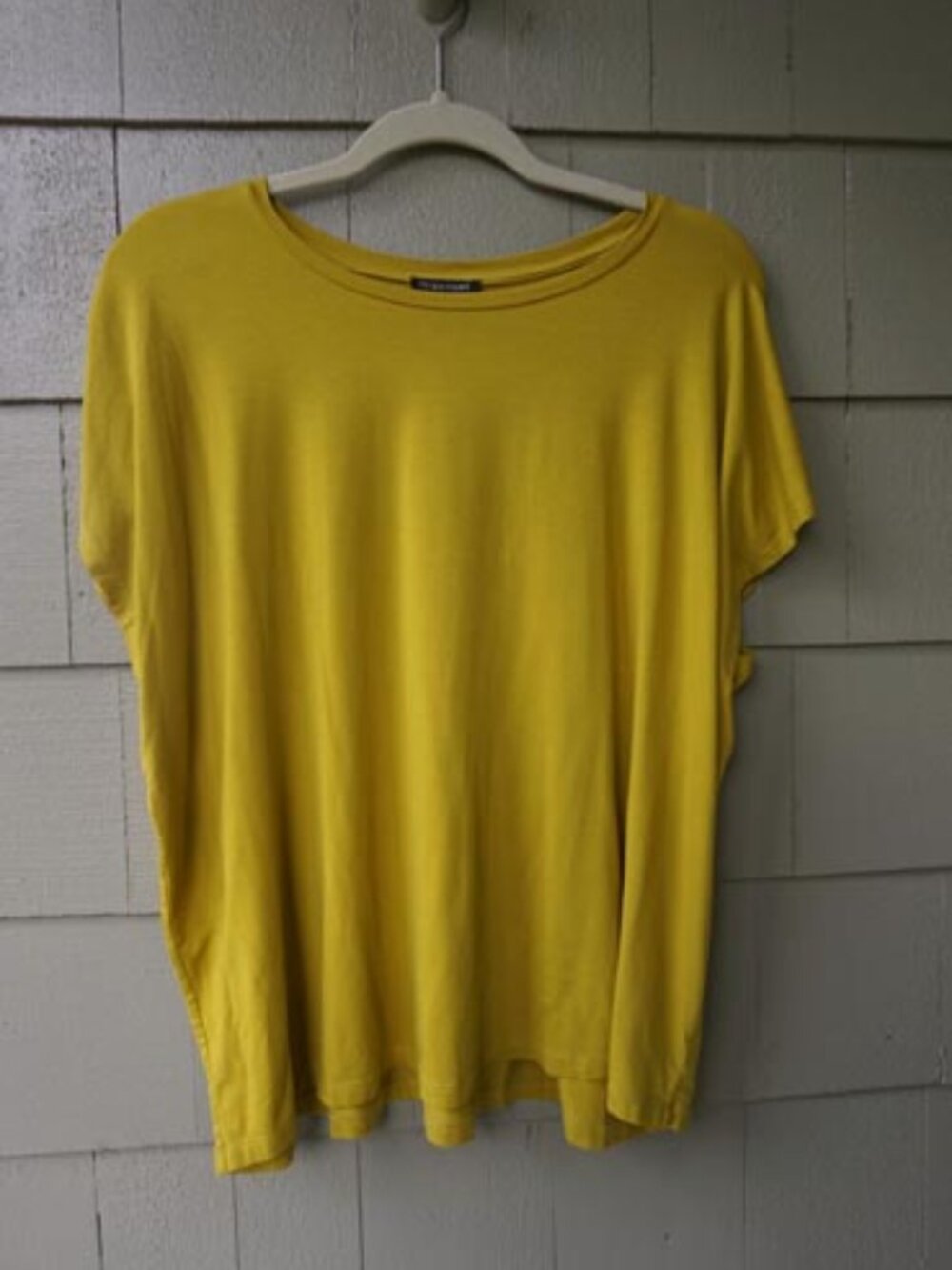 Eileen Fisher Tencel Gold T-shirt Short Sleeve Top VGUC Size XL